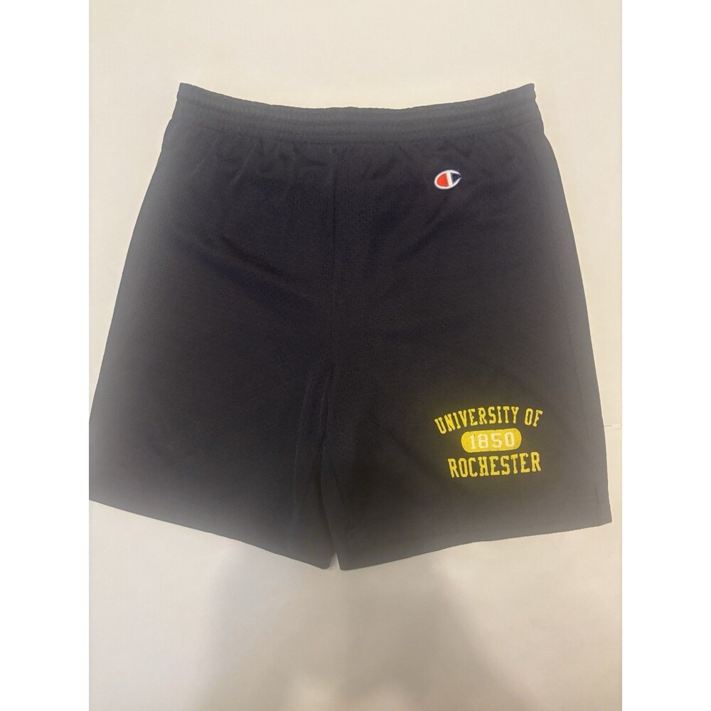 Vintage Champion University of RochesterBlack/Yellow Mesh Athletic Shorts Size S